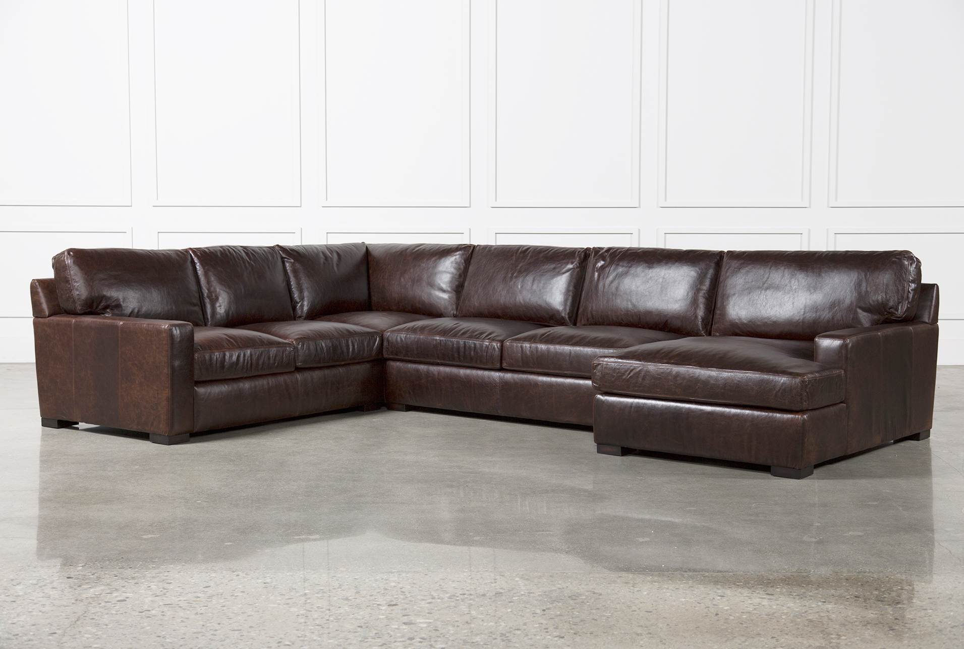 bernard sectional leather sofa