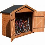 7x3 waltons tongue and groove apex wooden bike shed overall view ACQCJOU