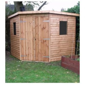 8 x 8 loglap corner shed KQNLPXL