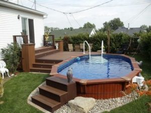 above ground pool deck and landscaping ideas - above ground pool deck ideas  - ETDDGBZ