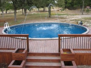 above ground pool decks waterfall YRRWHRL