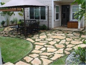 add flagstone pavers beside driveway where spruce will be removed. pearl  city, hi flagstone GLICDEY