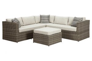 beige/brown peckham park 4-piece outdoor sectional set view 2 MINSTJZ