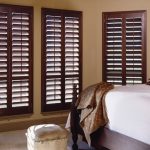 budget blinds dark wood plantation shutters ASOIEIN