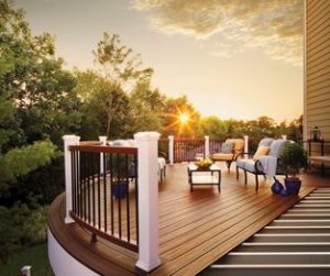 composite decking trex elevations steel deck framing supports a trex transcend  wood-alternative composite deck at sunset BITJDAC