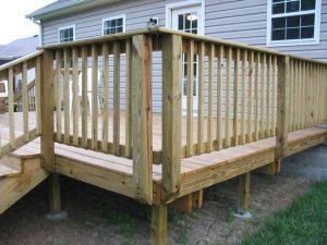 deck railing ideas deck with posts mounted on the outside TYGBMTM