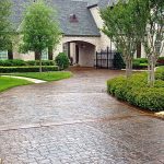 driveway ideas stained and stamped ashlar pattern driveway ATHWEJS