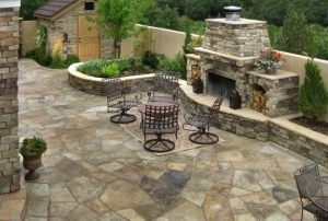 flagstone patio flagstone, patio, fireplace accent landscapes colorado springs, co WUGLNDV