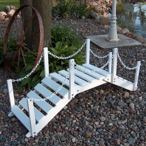 garden bridge prairie leisure design 4.33-ft satin white north american hardwood garden  bridge TVWOHBY