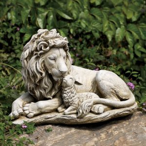 garden statues lion and lamb garden statue ZISCNED