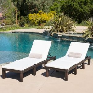 jamaica outdoor chaise lounge with cushion (set of 2) by christopher knight  home FHNVDEL