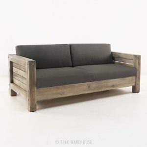 lodge distressed teak outdoor sofa - teak deep seating - deep seating  collections XZBBEEQ