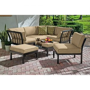 mainstays ragan meadow ii 7-piece outdoor sectional sofa, seats 5 XUKSYKW