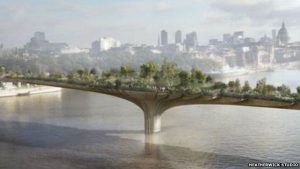 media player artists impression of the garden bridge over the river thames. IVFMUAJ