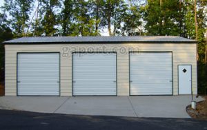 metal garages three roll up garage doors and walk thru door shown on this 30x45x12x16.3  metal WTQJEWA