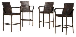 outdoor bar stools stewart outdoor wicker bar stools, set of 4 contemporary-outdoor-bar-stools EHELBYD