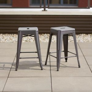 outdoor bar stools vernon hills backless stacking patio stools (2-pack) CGDTWDY