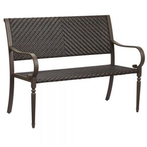 outdoor benches commack brown wicker outdoor bench RDVTBPE