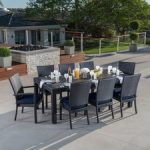 outdoor dining sets evansville 9 piece outdoor dining set with cushion ZFPIJEN