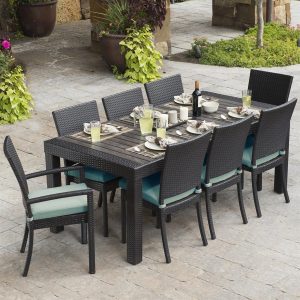 outdoor dining sets rst brands deco 9-piece composite patio dining set MPXOCZE