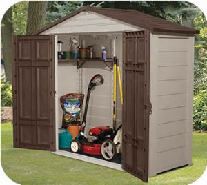 outdoor storage sheds suncast 8x3 resin plastic storage shed w/ floor KOQAYEF