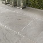 outdoor tiles salcombe sandstone in a seasoned finish. patio tiles with soft pale and  grey tones. DENCAYU