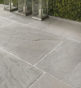 outdoor tiles salcombe sandstone in a seasoned finish. patio tiles with soft pale and  grey tones. DENCAYU