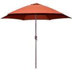 outdoor umbrella 9u0027 round crank patio umbrella - rust FYZNPGW