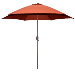 outdoor umbrella 9u0027 round crank patio umbrella - rust FYZNPGW