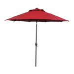 outdoor umbrella abba patio - abba patio market umbrella with auto tilt and crank, dark red, XDTVRUU