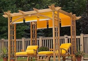 pergola designs amazing japanese pergola design with yellow canopy fabric AOOJXXR