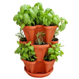 plant pots keybox 3pcs stackable garden planter herb flower pots indoor outdoor round  clover MHTPFKX