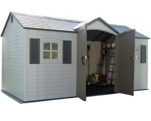 plastic sheds lifetime 15x8 plastic garden storage shed w/ floor PCXOAMR