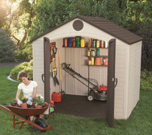 plastic sheds lifetime 8 feet by 5 feet storage shed BQYJIVH