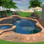 pool designs 1 3-d spa and pool with waterfall OPVUOPP