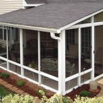 screened in porch white aluminum frame screen room with single-slope roof KKWZSPL