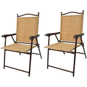 sling black outdoor chairs, bamboo, set of 2 image 1 of 5 OPOSMYF