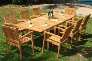 teak furniture 9-piece-teak-dining-set BXVNINA