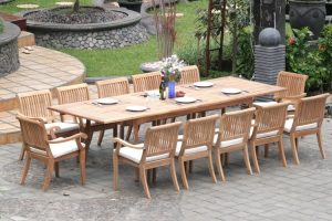 teak outdoor furniture 13-piece-teak-dining-set JEOTRRW