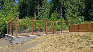 this steamboat island garden fence will keep the deer out of this raised  garden area. LTBIQXQ