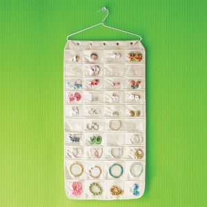 80-pocket canvas hanging jewelry organizer QFVKXBL