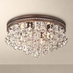 bathroom ceiling lights itu0027s raining crystals with this flushmount ceiling light comprised of  clustered clear ZJFTOAR
