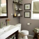 bathroom colors bathroom vanity, shelves and beige/grey color scheme. more bath ideas here: EFXHHKP
