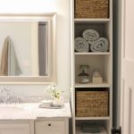 bathroom storage white bathroom vanty, tall cabinet, cottage style | this mamas dance HUPJVCR