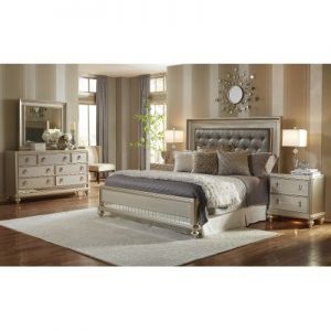 bedroom sets champagne 6-piece queen bedroom set - diva CKVHHLF