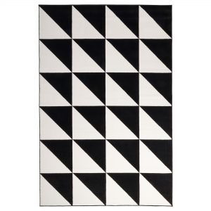 black and white rug sillerup rug, low pile, black/white length: 9 u0027 10  WCREBXJ