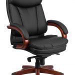 btod high back leather office chair - mahogany wood base VAKLUSL