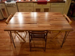 butcher block table butchers block dinning table w/ high gloss finish CBIFMSR