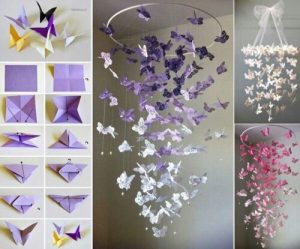 butterfly origami diy room decor UQZOJRI