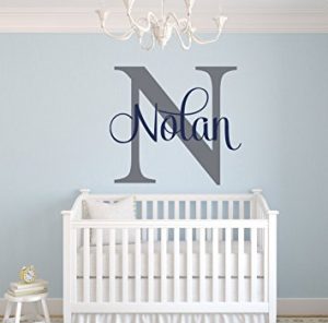 custom name monogram wall decal - nursery wall decals - name wall decor SJEWCOJ